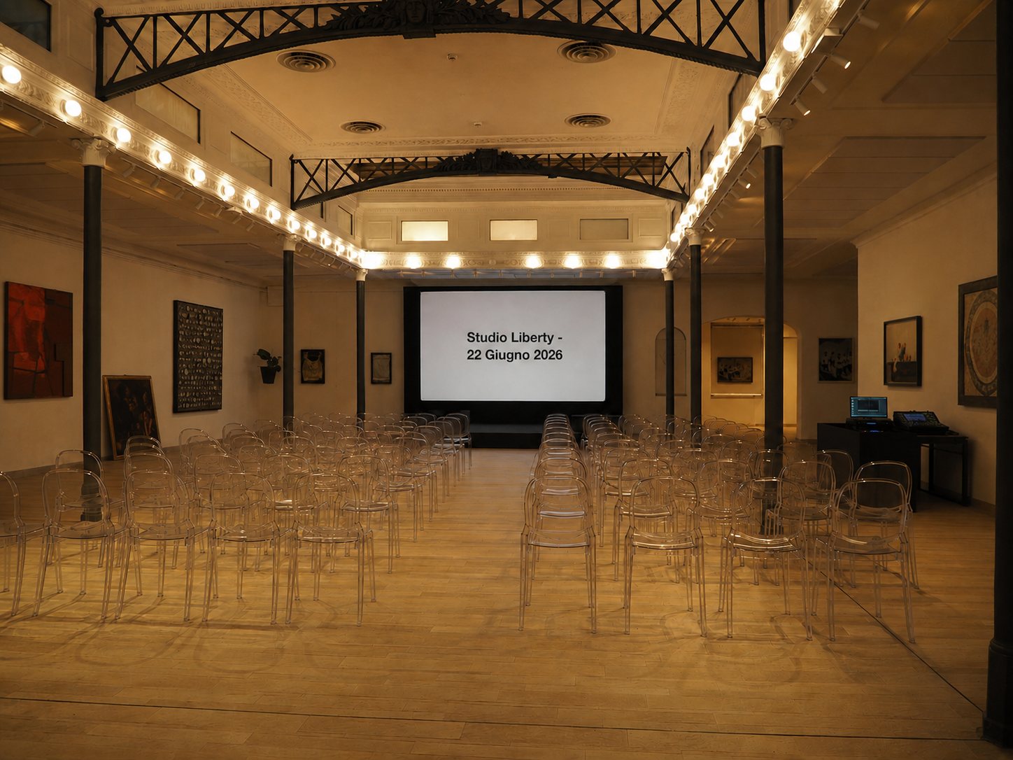 Studio Liberty — la stessa sala allestita per un'assemblea societaria